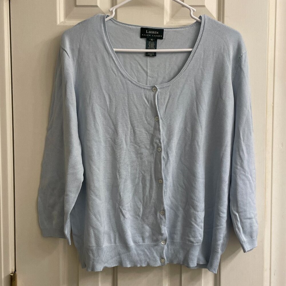 Vintage Lauren Ralph Lauren Pastel Blue Cardigan